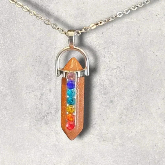 Sparkly Copper Chakra Bullet Pendant - Picture 3 of 8